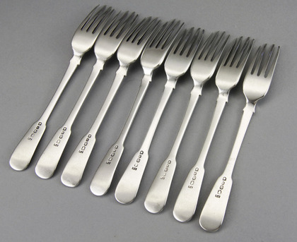 Cape Silver Dessert Forks (Set of 8) - Townsend